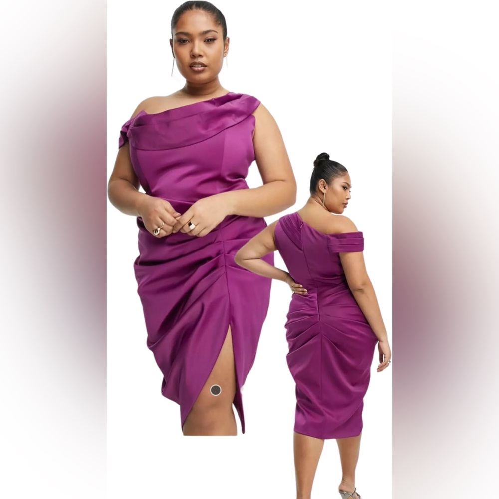 Lavish Alice Purple One Shoulder Dress